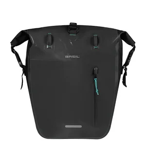 Torba za kolo Basil Rivo L - single bag tarpaulin MIK Hooks - 25–31L - black