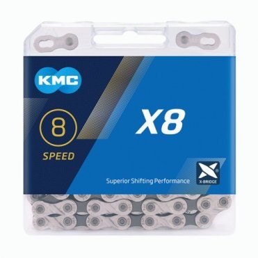 Chain (Chain) 8s, 114L, KMC Z8.3 sivo/črna